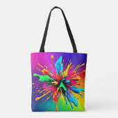 Levendige verf explosie ontwerp tote bag (Achterkant)