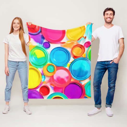 Levendige verf Palet Art Fleece Deken (In situ)
