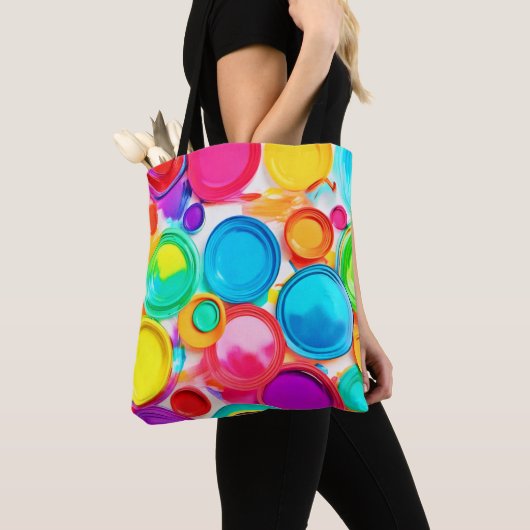 Levendige verf Palet Art Tote Bag (Dichtbij)