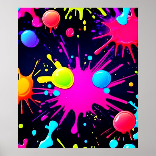 Levendige verf Splatter Art Poster (Voorkant)