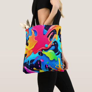 Levendige verfparty ontwerp tote bag