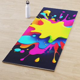 Levendige verfspat abstracte kunst yogamat