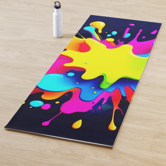 Levendige verfspat abstracte kunst yogamat (In situ)