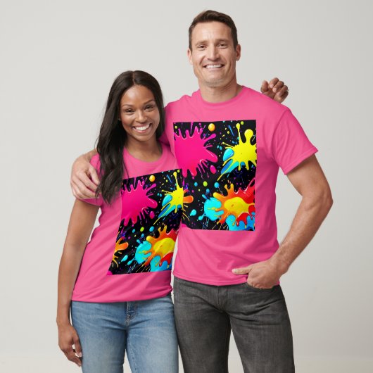 Levendige verfspat-art explosie t-shirt (Unisex)