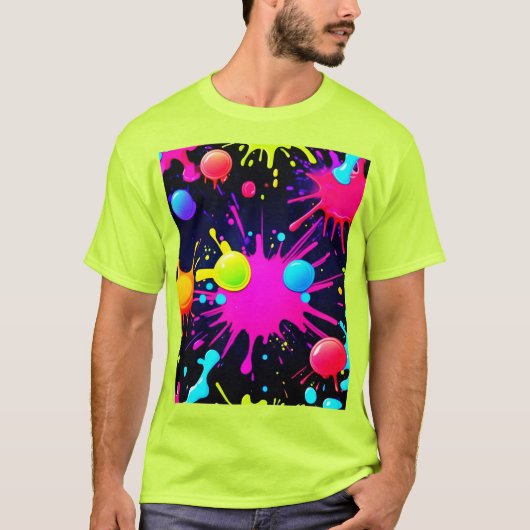 Levendige verfspat-art t-shirt (Voorkant)