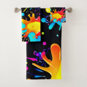 Levendige verfspat-art-uitbarsting bad handdoek (Insitu)