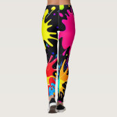 Levendige verfspat-art-uitbarsting leggings (Achterkant)
