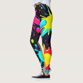 Levendige verfspat-art-uitbarsting leggings (Links)