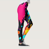 Levendige verfspat-art-uitbarsting leggings (Rechts)