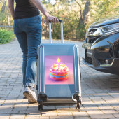 Levendige verjaardagstaart met kaars sticker (Koffer Insitu)