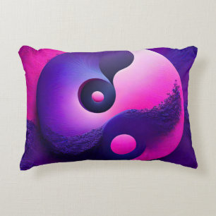 Levendige Verlichting Kleurrijke Yin Yang Symbolie Accent Kussen