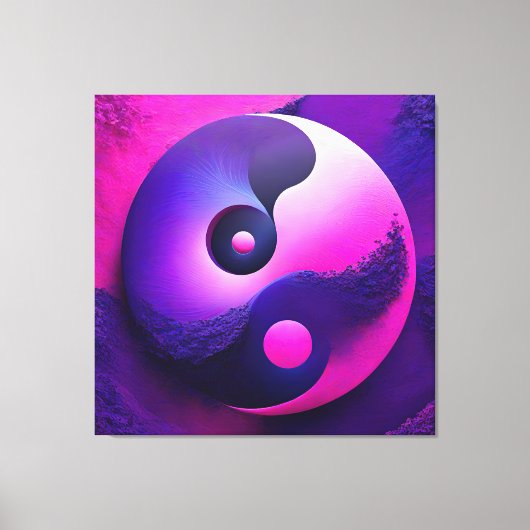 Levendige Verlichting Kleurrijke Yin Yang Symbolie Canvas Afdruk (Voorkant)
