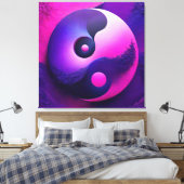 Levendige Verlichting Kleurrijke Yin Yang Symbolie Canvas Afdruk (Insitu (Slaapkamer))