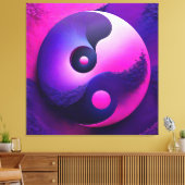 Levendige Verlichting Kleurrijke Yin Yang Symbolie Canvas Afdruk (Insitu (Woonkamer))