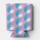 Levendige verloopcirkels Geometrisch modern blauw. Blikjeskoeler (Achterkant)