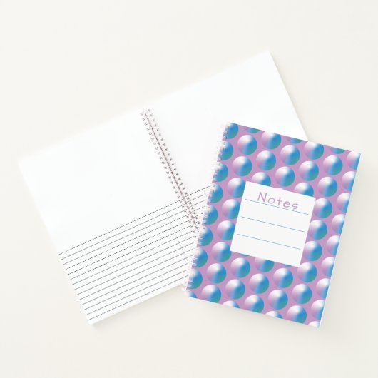 Levendige verloopcirkels Geometrisch Modern Blauw. Notitieboek (Binnen)