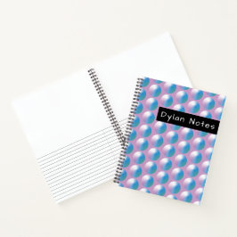 Levendige verloopcirkels Geometrisch Modern Blauw. Notitieboek