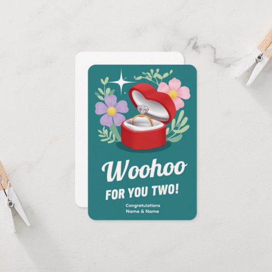 Levendige Verlovingen Kaart met rode hart doos (Voorkant / Achterkant in situ)