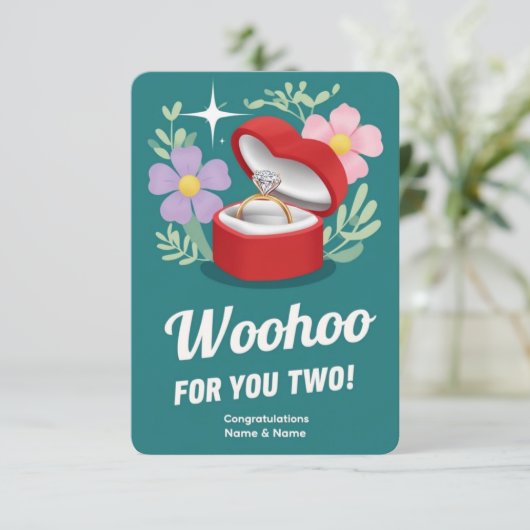 Levendige Verlovingen Kaart met rode hart doos (Staand voorkant)