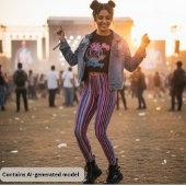 Levendige verticale strepen in meerdere kleuren leggings