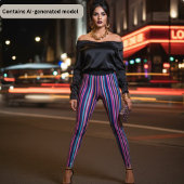 Levendige verticale strepen in meerdere kleuren leggings