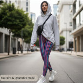 Levendige verticale strepen in meerdere kleuren leggings
