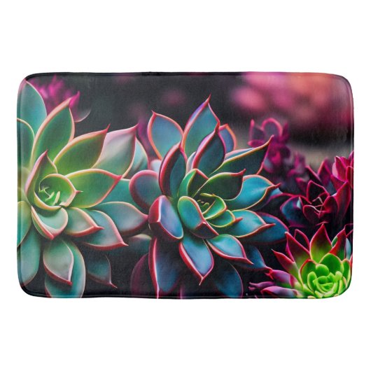 Levendige vetplanten badmat (Voorkant)