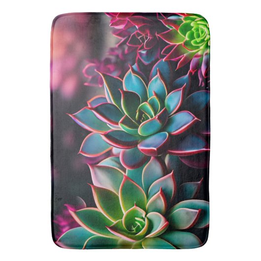 Levendige vetplanten badmat (Voorkant Verticaal)