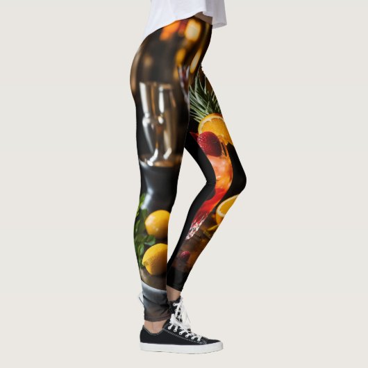 Levendige Vibes All-over-Print Leggings Verduister (Rechts)