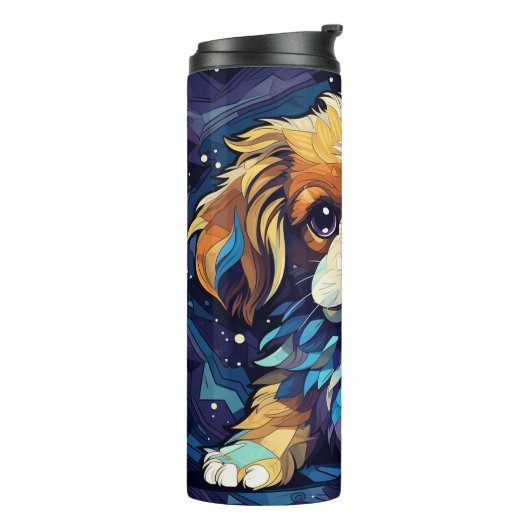 Levendige vibes, hond thermosbeker (Gedraaid links)