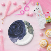 Levendige Vibrant Indigo Paarse Blauwe Bloemen Papieren Bordje (Feest)