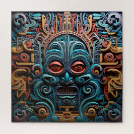 Levendige Vibrant Tribal 3D Paper Art stijl patroo Legpuzzel