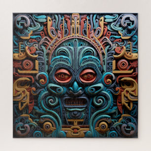 Levendige Vibrant Tribal 3D Paper Art stijl patroo Legpuzzel