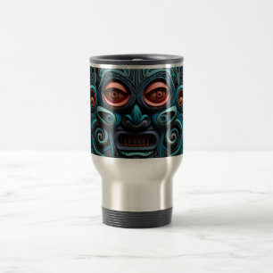 Levendige Vibrant Tribal 3D Paper Art stijl patroo Reisbeker