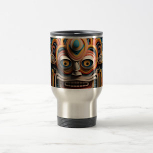 Levendige Vibrant Tribal 3D Paper Art stijl patroo Reisbeker