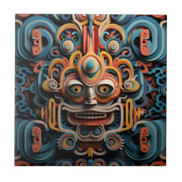 Levendige Vibrant Tribal 3D Paper Art stijl patroo Tegeltje