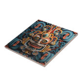 Levendige Vibrant Tribal 3D Paper Art stijl patroo Tegeltje (Zijkant)