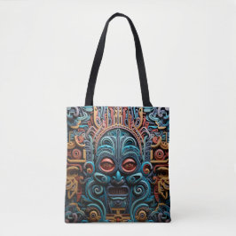 Levendige Vibrant Tribal 3D Paper Art stijl patroo Tote Bag