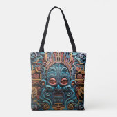 Levendige Vibrant Tribal 3D Paper Art stijl patroo Tote Bag (Achterkant)