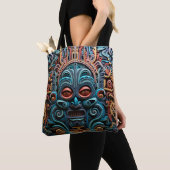 Levendige Vibrant Tribal 3D Paper Art stijl patroo Tote Bag (Dichtbij)