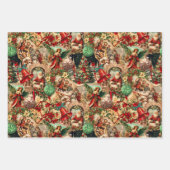 Levendige Victoriaans kerstcollage Inpakpapier Vel (Voorkant)