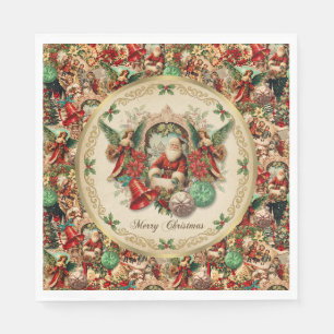 Levendige Victoriaanse Kerstcollage Servet