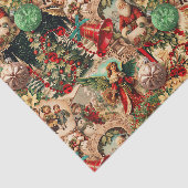 Levendige Victoriaanse Kerstcollage Tissuepapier (Detail)