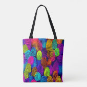 Levendige Vingerafdruk Ontwerp Tote Bag (Achterkant)