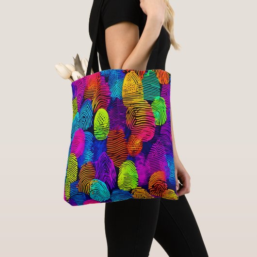 Levendige Vingerafdruk Ontwerp Tote Bag (Dichtbij)
