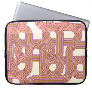 Levendige Vintage: Abstracte kleurrijke lijnen Laptop Sleeve