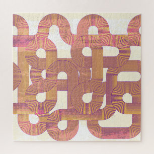 Levendige Vintage: Abstracte kleurrijke lijnen Legpuzzel