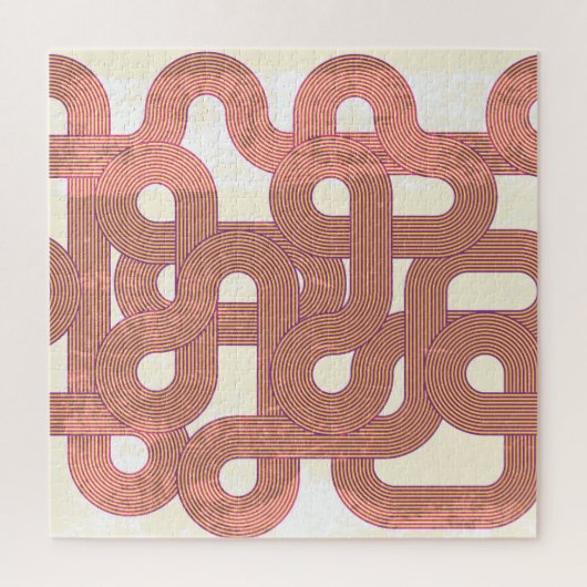 Levendige Vintage: Abstracte kleurrijke lijnen Legpuzzel (Verticaal)