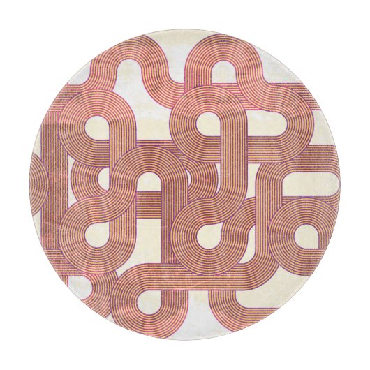 Levendige Vintage: Abstracte kleurrijke lijnen Snijplank (Voorkant)