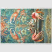 Levendige Vintage Bloem Koningskrab Decoupage Tissuepapier (Voorkant)